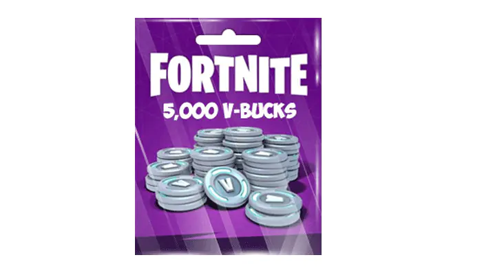 Fortnite 5000 V-Bucks Card