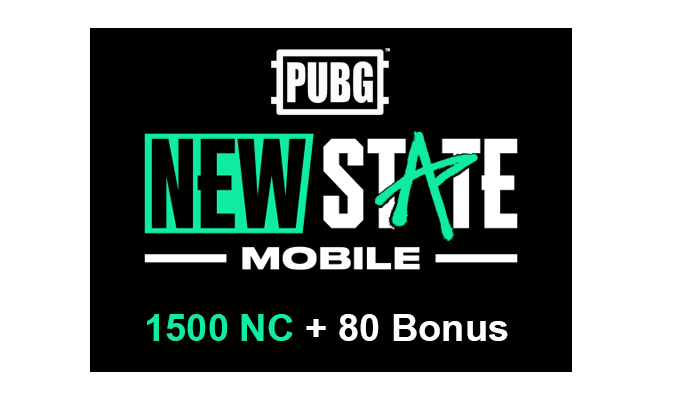 PUBG New State Card 1500 NC + 80 Bonus