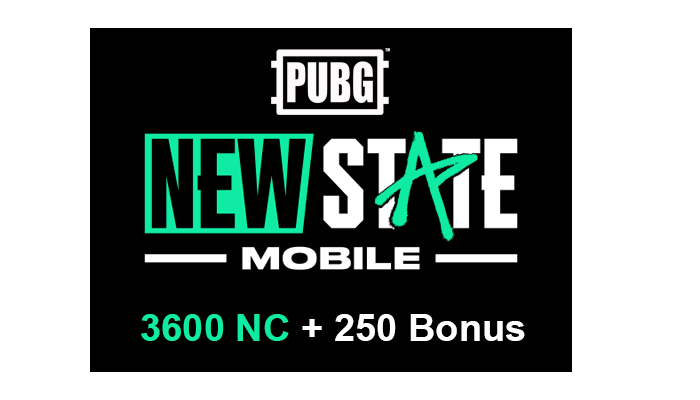 Buy PUBG New State Card 3600 NC + 250 Bonus with Aman | EasyPayForNet