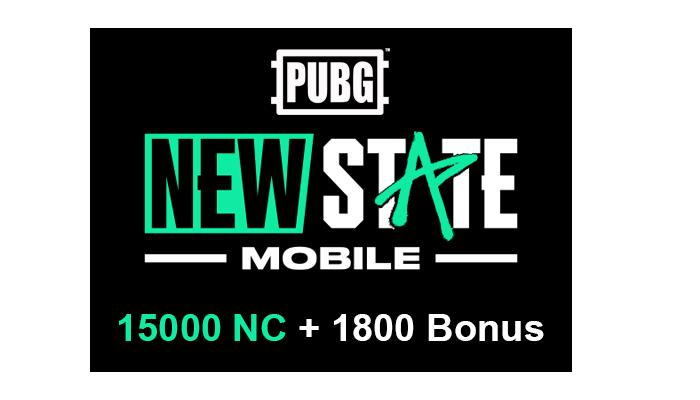Buy PUBG New State Card 15000 NC + 1800 Bonus with Smart Wallet | EasyPayForNet
